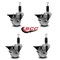 Service Caster 3'' Nylon Swivel 1-1/8'' Expanding Stem Caster Set with Brake, 4PK SCC-EX20S314-NYS-PLB-118-4 - alternate 2